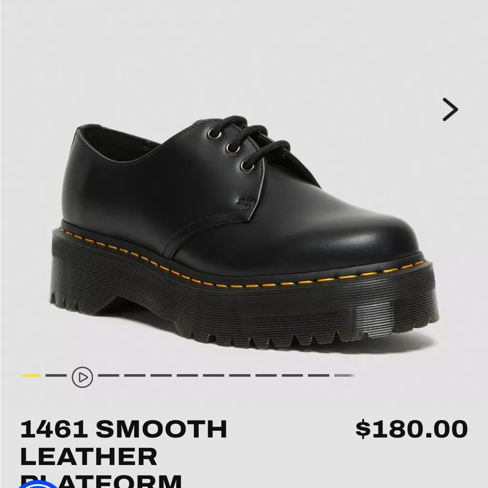 Dr. Martens Black Smooth Leather Platform Oxford Size 9